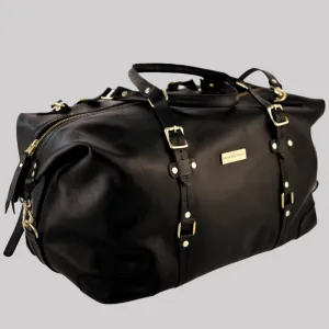 The Covet Genuine Leather Duffel - Black